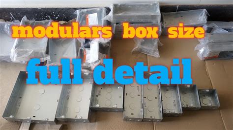 electrical modular box|module box size list.